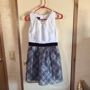 Elegant White and Black Kids Dress